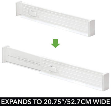 Picture of interdesign adjustable drawer organizer white S/2